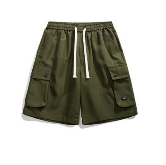 激抵工裝口袋五分褲（軍綠色）【M-5XL碼】【下單後聯絡客服確認發貨尺碼】