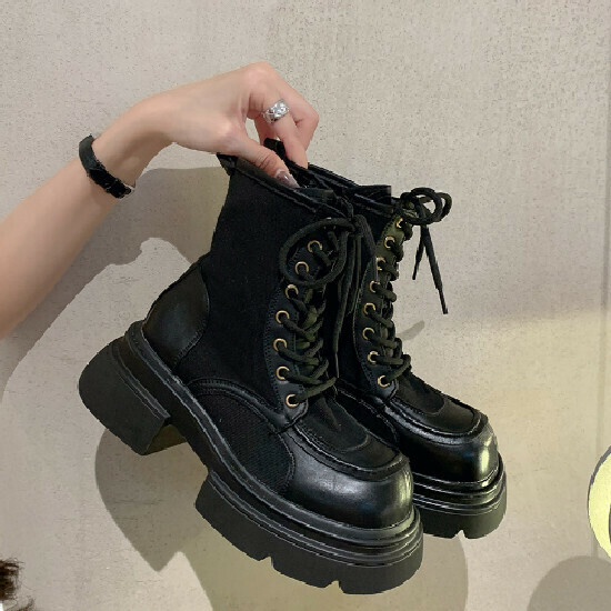 熱賣工裝機車靴【黑色】【35-40碼】(下單後請聯絡客服確認發貨尺碼)