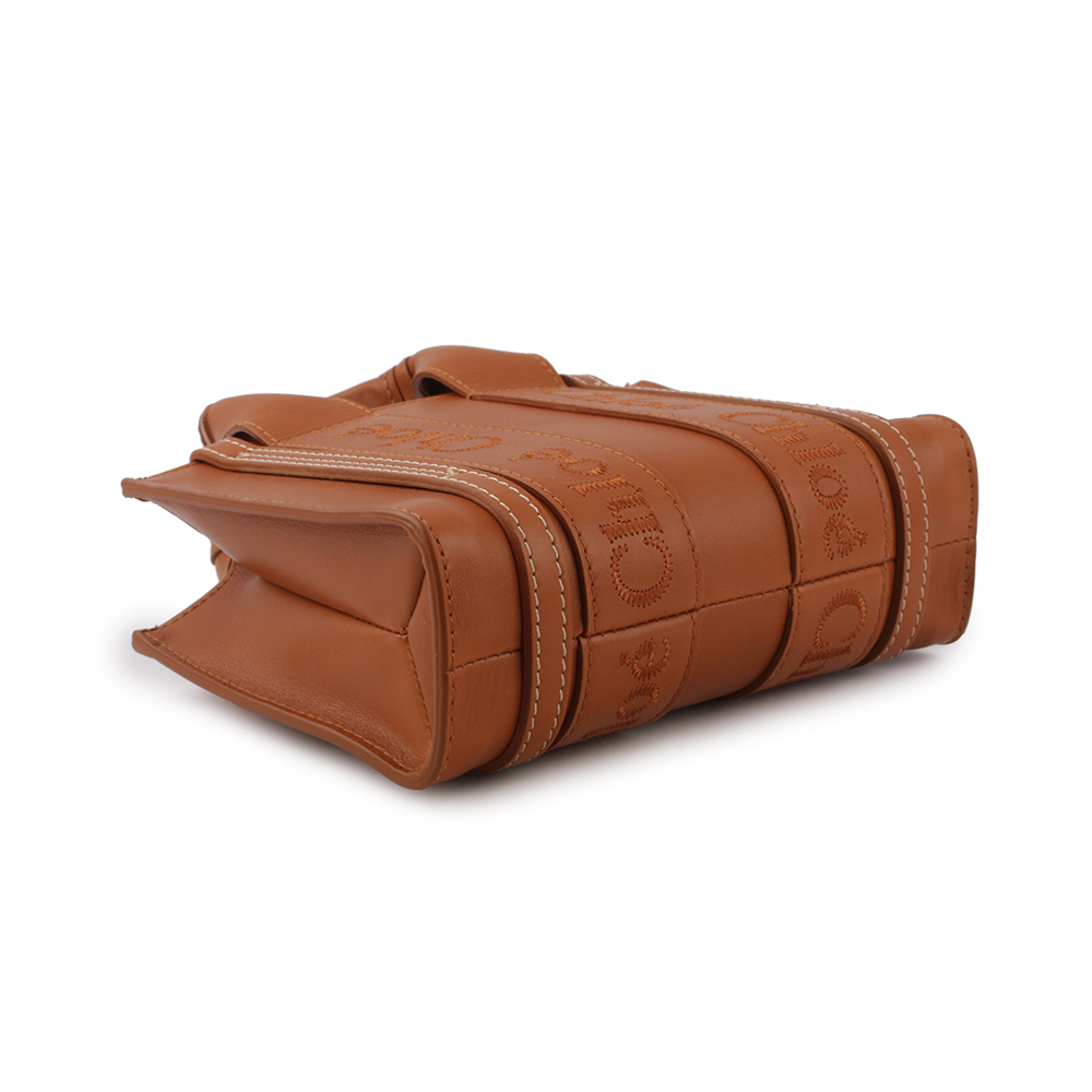 【CHLOE'】Woody 小牛皮手提/斜背二用托特包(迷你)(焦糖色) CHC23SP237I60 247