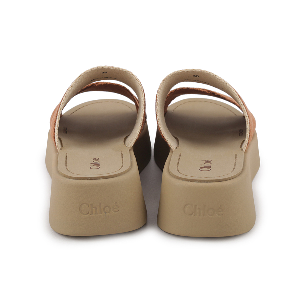 【CHLOE'】MILA SLIDE 亞麻厚底拖鞋36/37/38/39(棕色) CHC24S00QHL 238