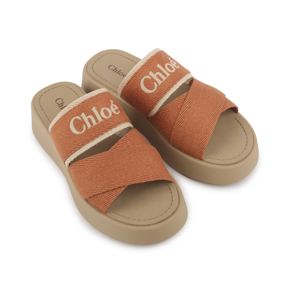 【CHLOE'】MILA SLIDE 亞麻厚底拖鞋36/37/38/39(棕色) CHC24S00QHL 238