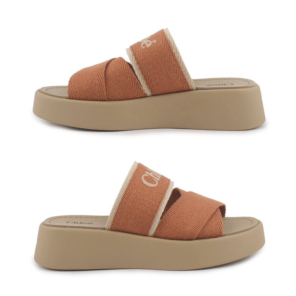 【CHLOE'】MILA SLIDE 亞麻厚底拖鞋36/37/38/39(棕色) CHC24S00QHL 238
