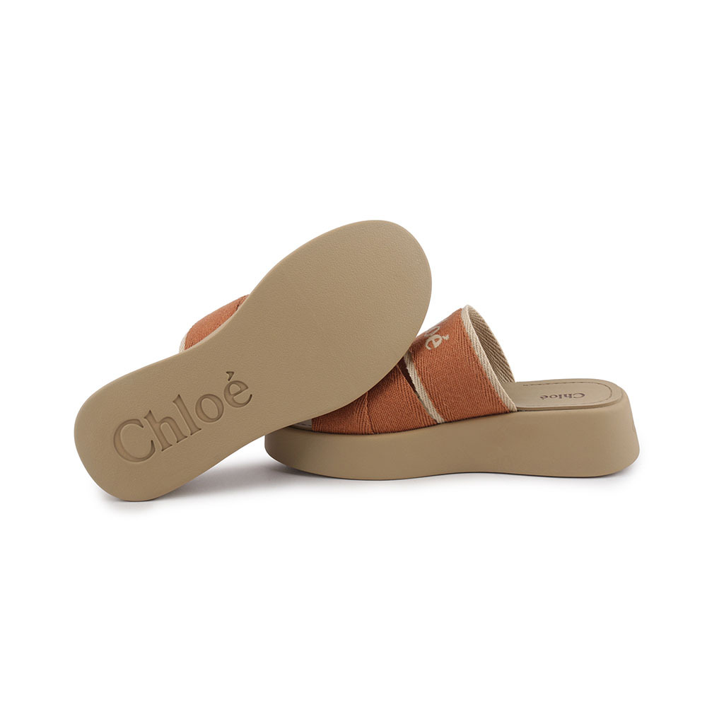 【CHLOE'】MILA SLIDE 亞麻厚底拖鞋36/37/38/39(棕色) CHC24S00QHL 238