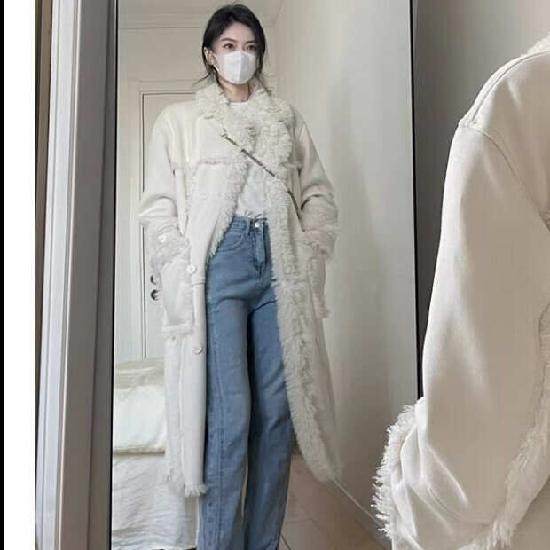 熱賣大衣中長款【白色【優質 】】尺碼【S碼—XL碼】【下單後請聯絡客服確認發貨尺碼】