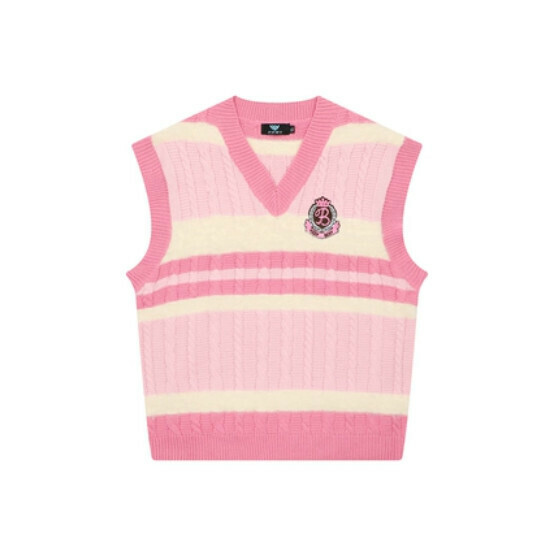 Hot selling color block vest sweater sleeveless sweater [pink] [size M-XL] (please contact customer service to confirm the delivery size after placing the order)