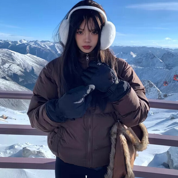 Hot Selling Stand Collar Cotton Jacket [Coffee Color] Sizes [S-XL] [Please contact customer service to confirm the delivery size after placing the order]