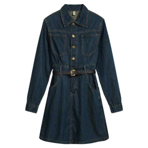 熱賣牛仔連衣裙(深藍色)(S-L碼)(下單後聯絡客服確認發貨尺碼)