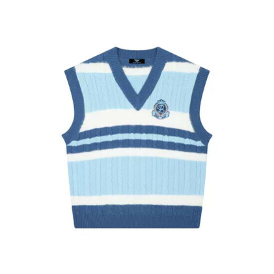 Hot selling color block vest sweater sleeveless sweater [blue] [size M-XL] (please contact customer service to confirm the delivery size after placing the order)