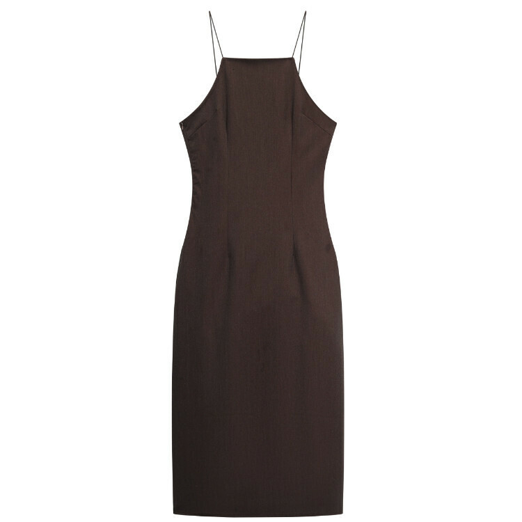 Hot selling backless hollow suspender dress (picture color) (XS-M size) (contact customer service after placing the order to confirm the delivery size)
