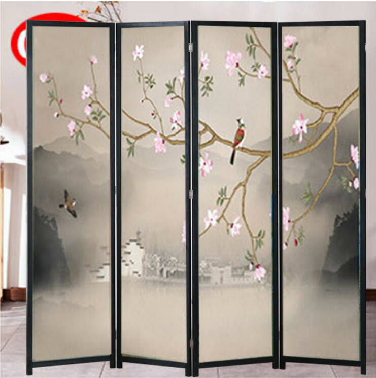 Popular wood furniture (4 pieces in total) Office screen, entrance hall partition, living room screen [Pattern 9] 4 pieces in total, 180x50cmx4 pieces