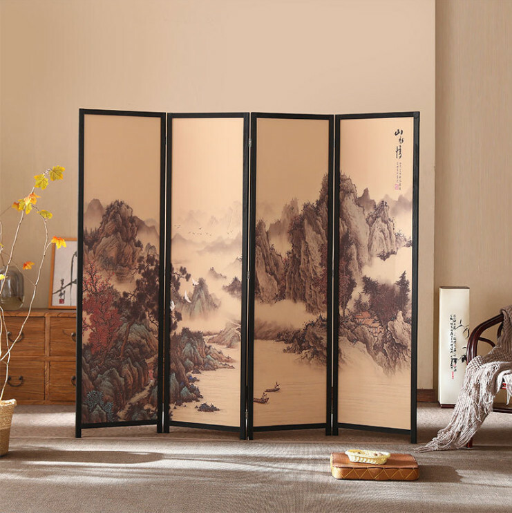 Popular wood furniture (4 pieces in total) Office screen, entrance hall partition, living room screen [Pattern 4] 4 pieces in total, 200x50cmx4 pieces