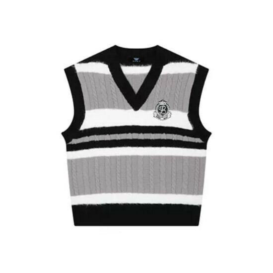 Hot selling color block vest sweater sleeveless sweater [black] [M-XL size] (please contact customer service to confirm the delivery size after placing the order)
