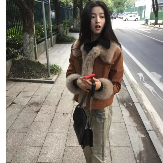 Hot Selling Fur Collar Thickened Jacket [Maillard Brown] Sizes [S-XL] [Please contact customer service to confirm the delivery size after placing the order]