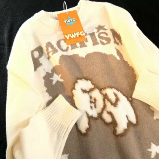 Hot Selling Plush Cartoon Loose Sweater Sweater [White] [S-XL] (Please contact customer service to confirm the delivery size after placing the order)