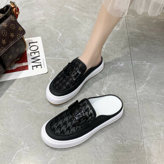 熱賣厚底包頭拖鞋【黑色(網面)】【35-40碼】（下單後請聯絡客服確認發貨尺碼）