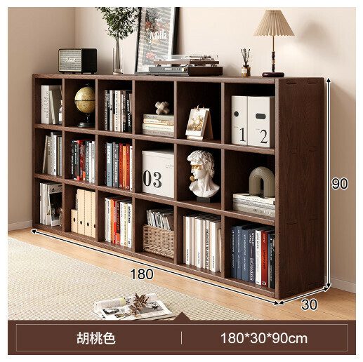 爆款實木書架收納儲物櫃【⭐全實木【加高加深18格】30X90x180cm★】