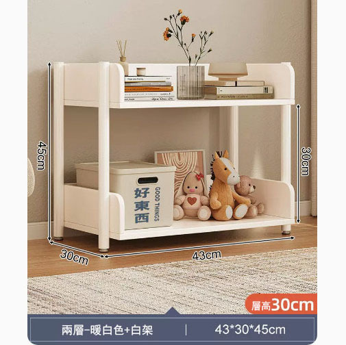 Popular shelves bookshelf kitchen shelf bathroom shelf [43x30x45cm] deep style 2 layers + warm white + white shelf