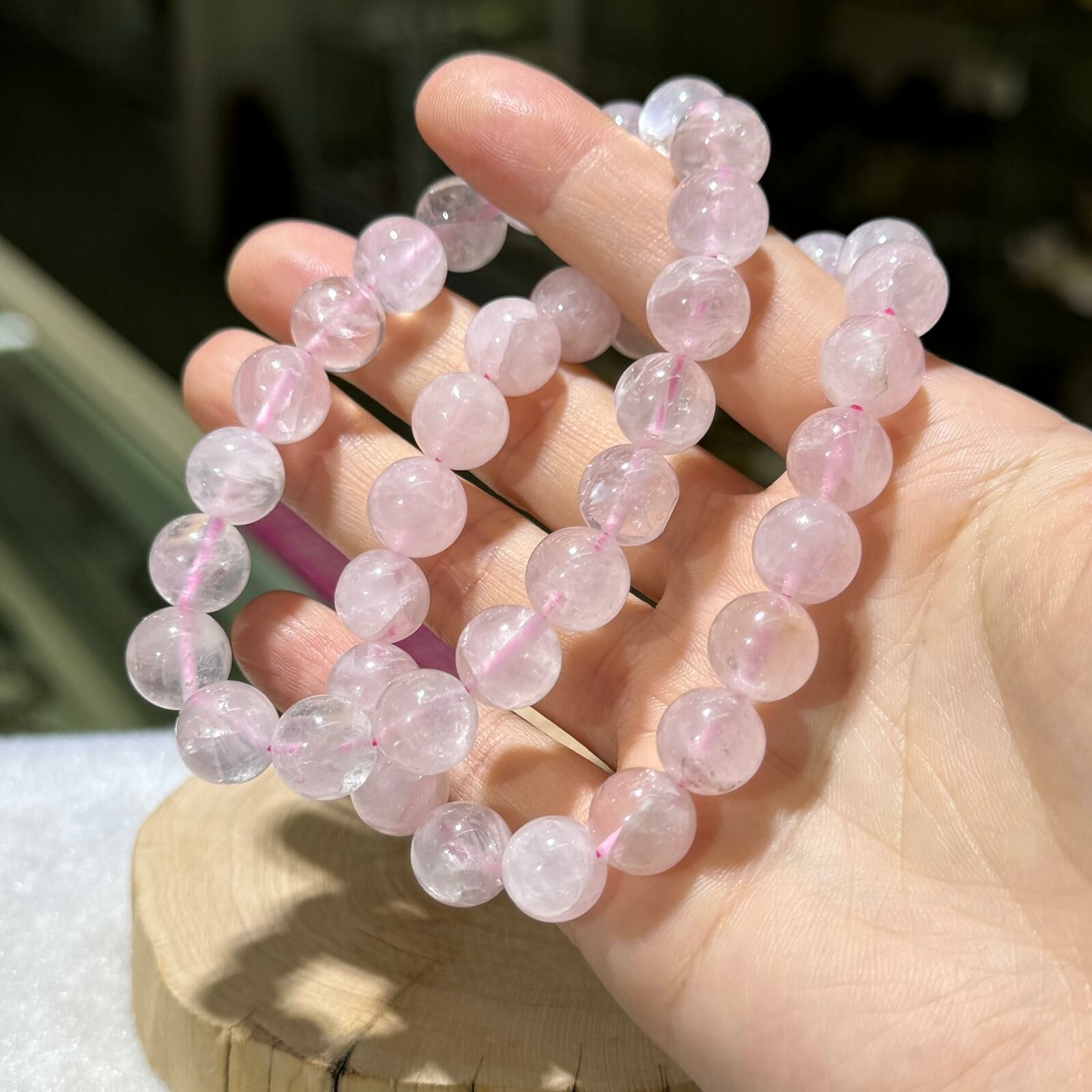 粉水晶手串 10 mm +/-