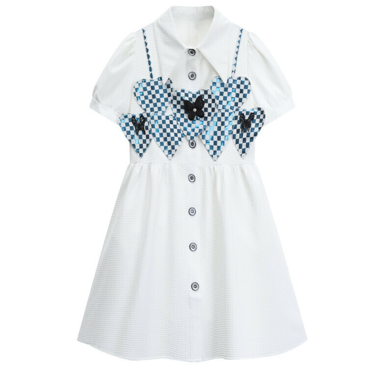 Hot selling suspender shirt dress (white) (S-L size) (contact customer service after placing order to confirm delivery size)