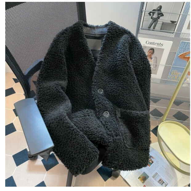 Hot selling lamb wool jacket [black] size [M size - 2XL size] [please contact customer service to confirm the delivery size after placing the order]