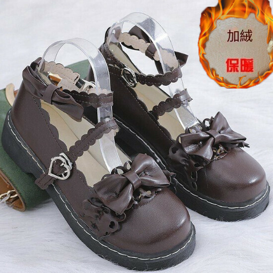 熱賣可愛蝴蝶結單鞋【棕色(絨裏)】【35-40碼】（下單後請聯絡客服確認發貨尺碼）
