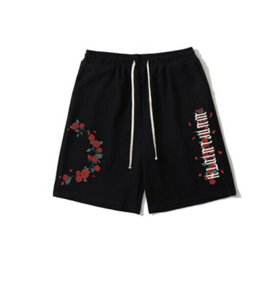激抵夏季印花休閒運動五分褲（黑色）【M-2XL碼】【下單後聯絡客服確認發貨尺碼】