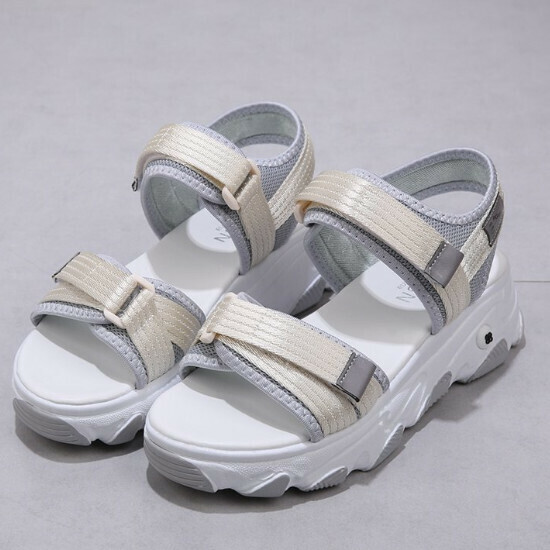 熱賣厚底松糕涼鞋【灰色】【35-40碼】（下單後請聯絡客服確認發貨尺碼）