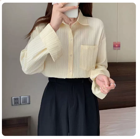 Loose mid-length shirt jacket (apricot size: S-3XL) (please contact customer service to confirm the shipping size after placing an order)