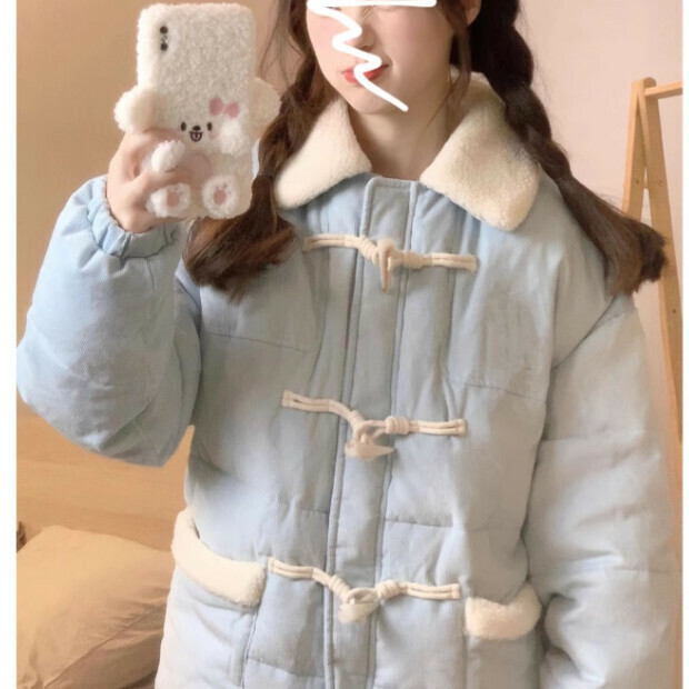 熱賣加厚保暖棉服【藍色】尺碼【S碼—XL碼】【下單後請聯絡客服確認發貨尺碼】