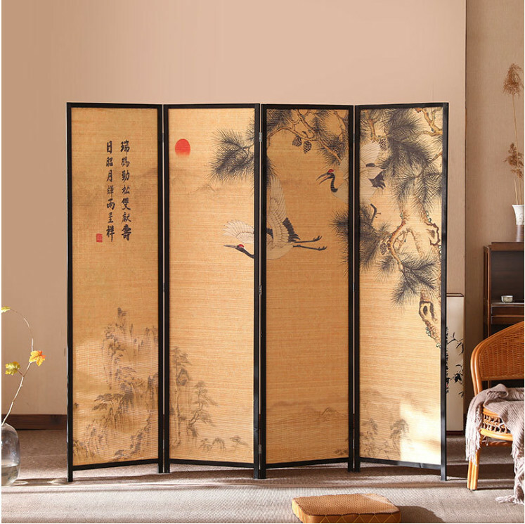 Popular wood furniture (4 pieces in total) Office screen, entrance hall partition, living room screen [Pattern 6] 4 pieces in total, 180x45cmx4 pieces
