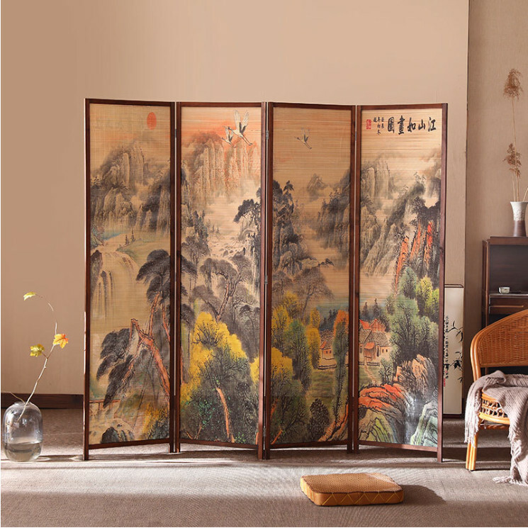 Popular wood furniture (4 pieces in total) Office screen, entrance partition, living room screen [Pattern 8] 4 pieces in total, 180x45cmx4 pieces