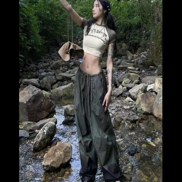 Hot selling overalls [grey green thin] sizes [S to XL] [please contact customer service to confirm the delivery size after placing the order]