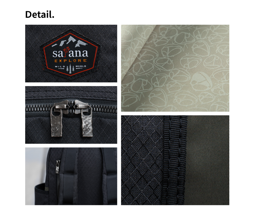 satana EXPLORE 探索生活後背包-軍綠色拼接 SOSE0080-326 細節特寫照