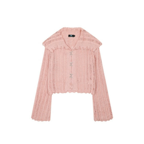 Hot selling shawl collar knitted thin sweater cardigan jacket [pink] [size S-L] (please contact customer service to confirm the delivery size after placing the order)