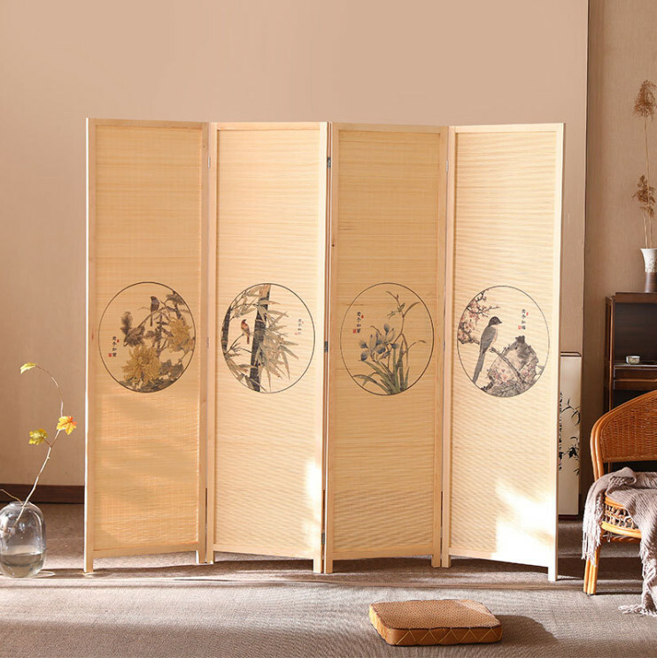 Popular wood furniture (4 pieces in total) Office screen, entrance hall partition, living room screen [Pattern 10] 4 pieces in total, 180x45cmx4 pieces