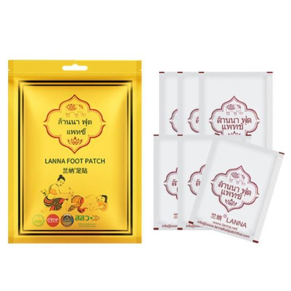 泰國Lanna 蘭納 - 泰國祛濕排毒足貼 (10片裝) [原裝行貨]