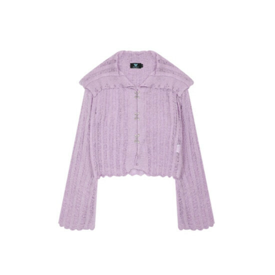 Hot selling shawl collar knitted thin sweater cardigan jacket [Violet] [S-L size] (please contact customer service to confirm the delivery size after placing the order)