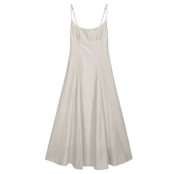 Hot selling suspender backless long skirt (apricot color) (S-L size) (contact customer service after placing the order to confirm the delivery size)