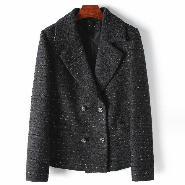 Hot selling wool blend blazer (size S-L) (black) (contact customer service after placing order to confirm delivery size)