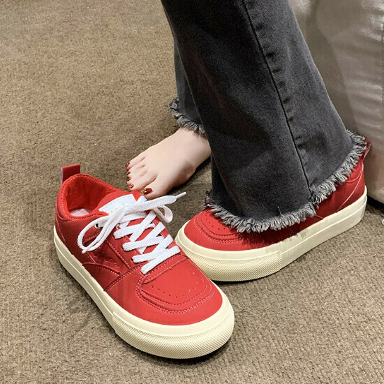 熱賣休閒帆布鞋【紅色】【35-40碼】（下單後請聯絡客服確認發貨尺碼）