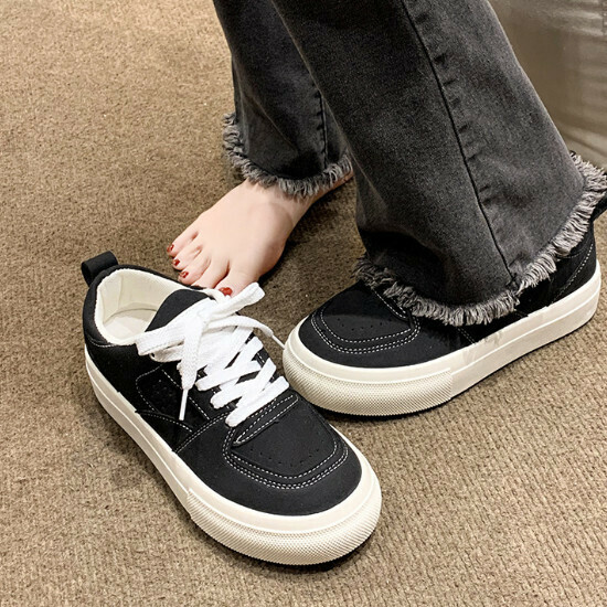熱賣休閒帆布鞋【黑色】【35-40碼】（下單後請聯絡客服確認發貨尺碼）