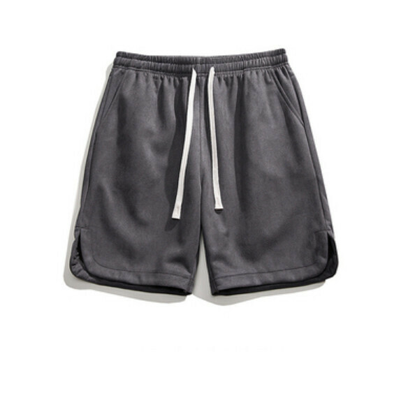 激抵夏季麂皮絨運動五分褲（灰色）【M-3XL碼】【下單後聯絡客服確認發貨尺碼】