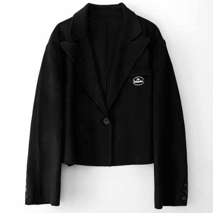 Hot selling double-sided woolen short jacket (S/M size) (black) (contact customer service after placing the order to confirm the delivery size)
