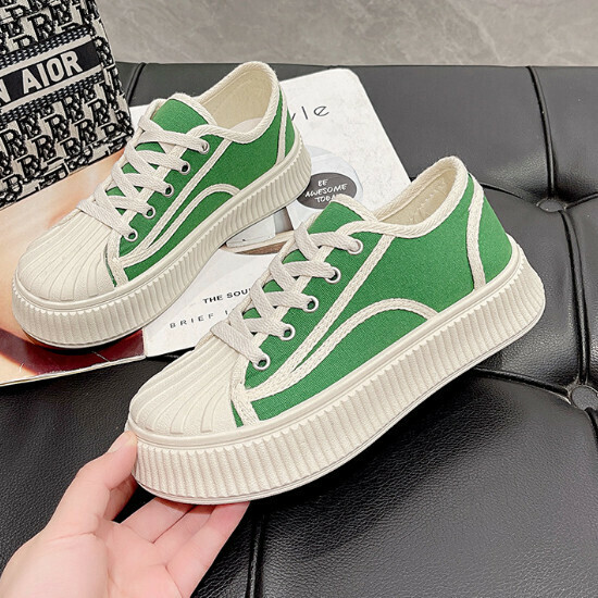 熱賣貝殼頭帆布鞋【綠色】【35-40碼】（下單後請聯絡客服確認發貨尺碼）