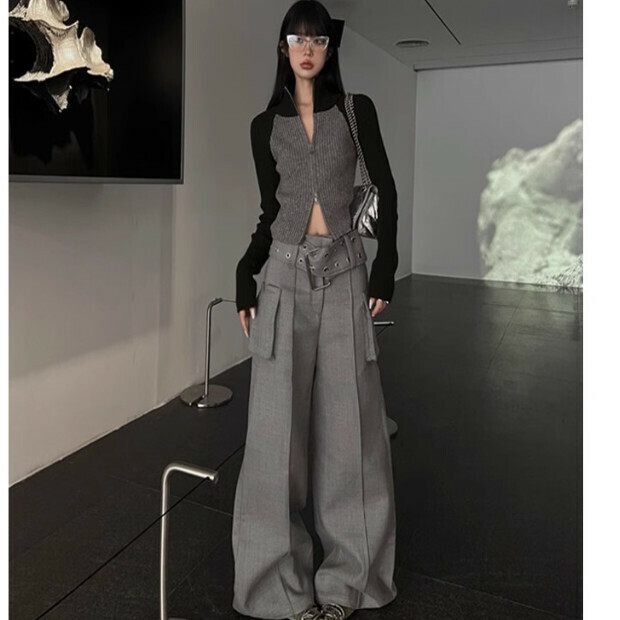 Hot selling loose straight casual floor mopping pants [gray pants] sizes [S to XL] [please contact customer service to confirm the delivery size after placing the order]
