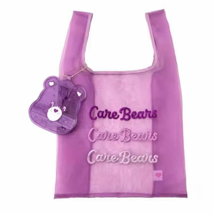 泰版care bears 彩虹熊卡通可愛粉嫩少女心購物袋