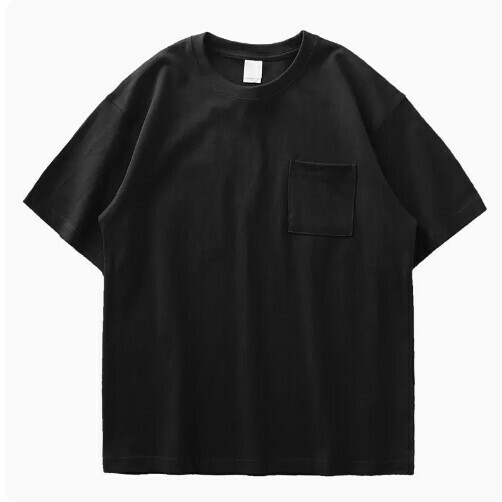 Loose Crew Neck Short Sleeve T-Shirt (S-XXXL Black) (Contact customer service to confirm shipping size after placing an order)
