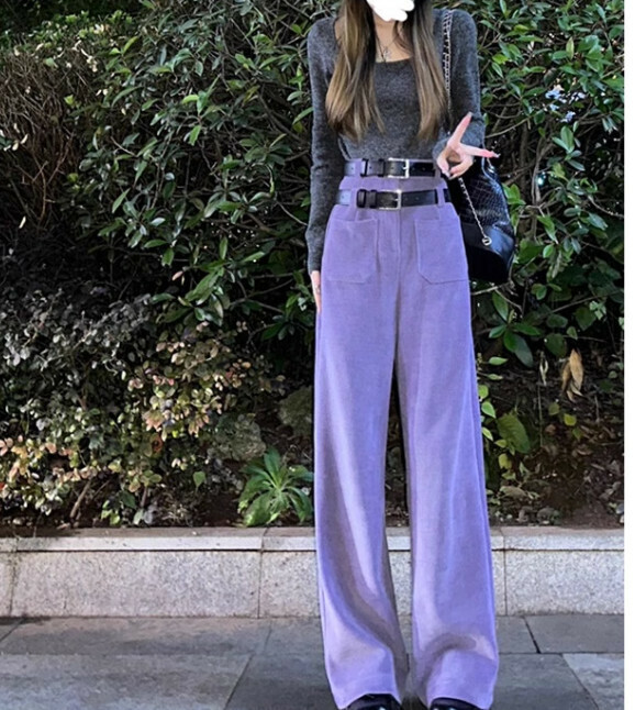 Hot selling wide-leg pants [purple] sizes [S-XL] [please contact customer service to confirm the delivery size after placing the order]
