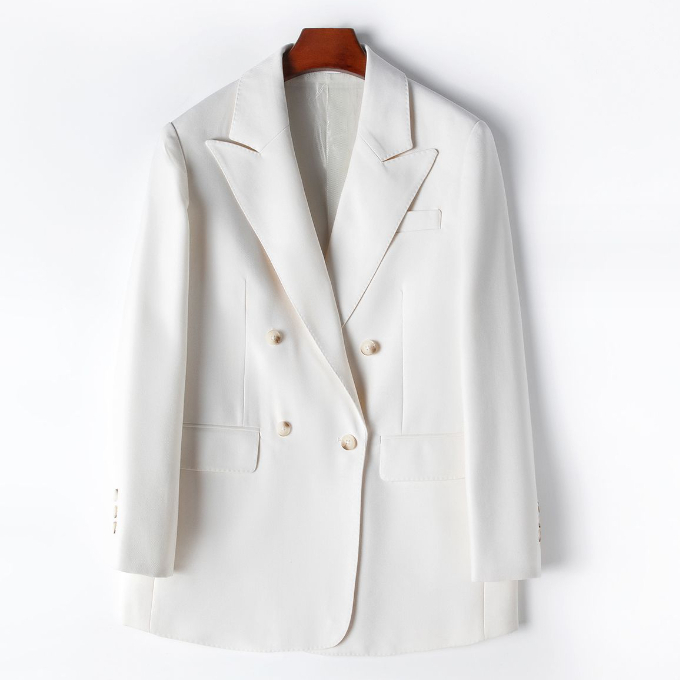 Hot sale 80% wool casual suit (S/L size) (off-white) (contact customer service after placing order to confirm delivery size)