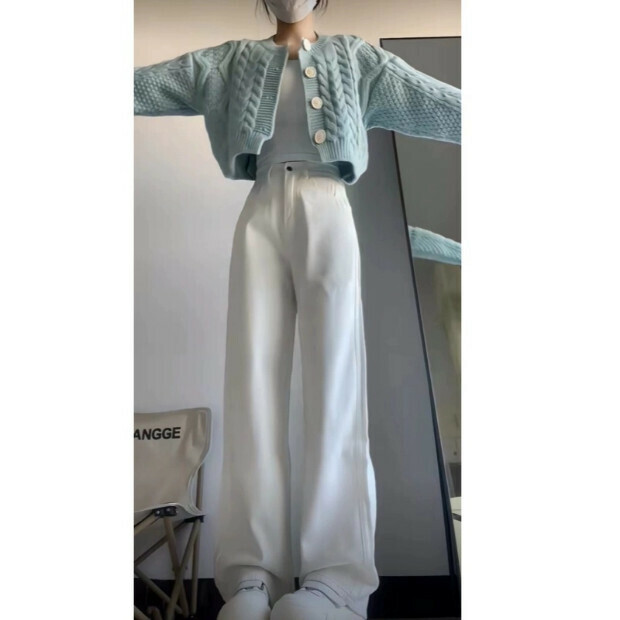 Hot selling drapey wide-leg pants [white] sizes [S to XL] [please contact customer service to confirm the delivery size after placing the order]